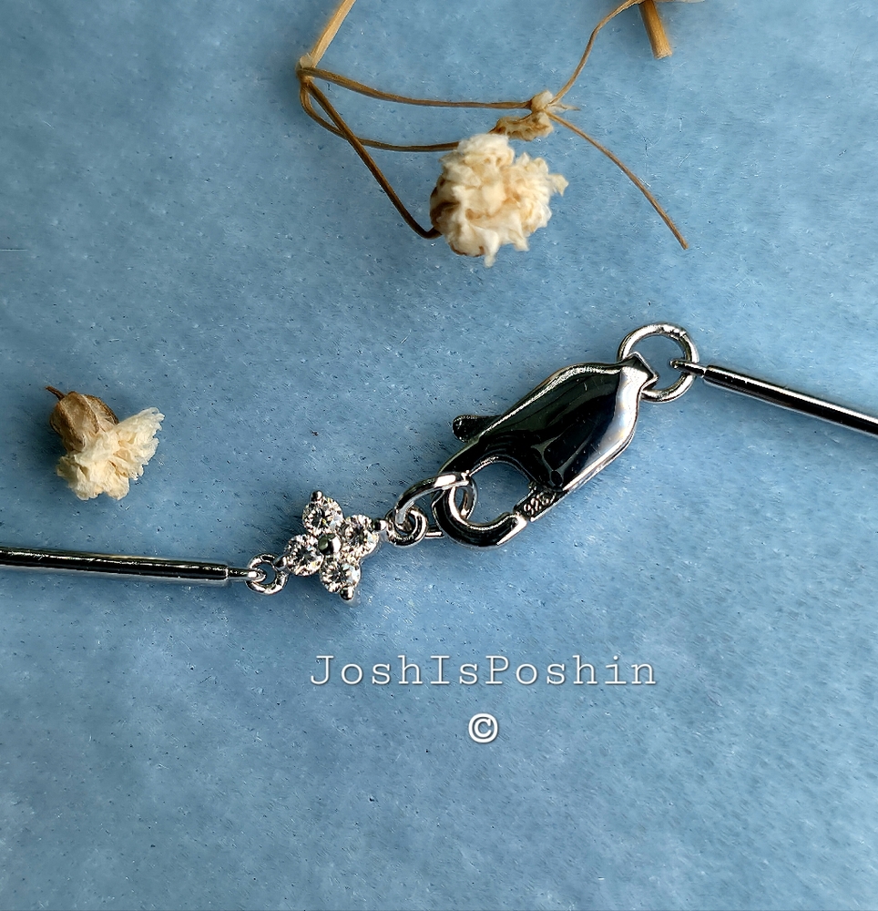 Moissanite bar cluster bracelet in sterling silver